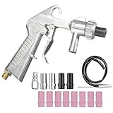 Lifegogo Sandstrahlpistole Druckluft Set: Sandstrahlpistole für Kompressor mit Düsen Verschiedener Kaliber und 1m Gummischlauch für Kfz Bremsen Rostentfernung und Metalloberflächen Reinigung