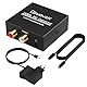 Ozvavzk Da Wandler Optisch auf Cinch Audio Konverter Digital Spdif Adapter 192kHz DAC Konverter Digital zu Analog Wandler Optisches Audiokabel Adapter mit Optischem Kabel für TV Blu-Ray DVD