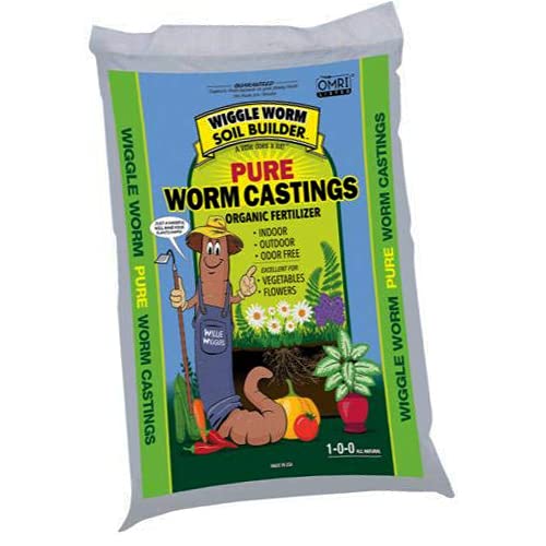 Worm Castings Organic Fertilizer, Wiggle Worm Soil Builder, 30-Pounds