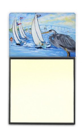Blue Heron Sailboats Dog River Bridge Sticky Note Holder