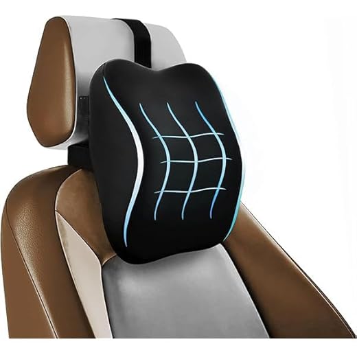 Ergonomic Memory Foam Neck Pillow - Black, Standard