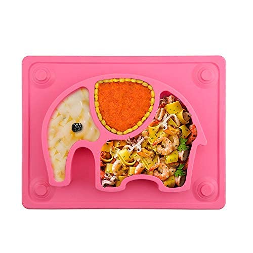 Baby Plates with Suction - SILIVO Silicone Toddler Plates with Suction Cups，Suction Plates for Toddlers，Babies and Kids - Dishwasher & Microwave Safe