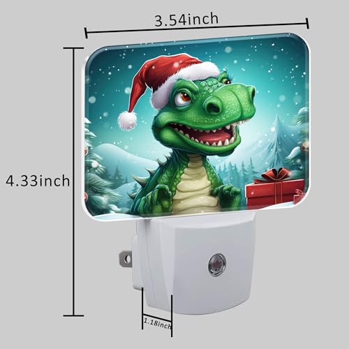 Image of Chrismas Night Light for Kids Girls Boys, Cute Christmas Dinosaur LED Night Light Plug into Wall with Dusk to Dawn Sensor for Room, Hallway, Kitchen, Bathroom, Stairs Decor
