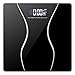 BINGFANG-W Discs Waage Schlank Waage, 6 mm dick gehärtetes Glas Plattform beleuchtetes LCD-Display Personenwaage, Schwarz Abrasive
