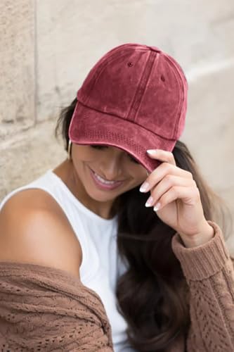 Image of XYIYI 2 Pack Unisex Washed Vintage Baseball Cap Golf Dad Hat Adjustable Classic Low Profile Plain Cap for Men Women