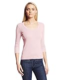 Three Dots Women's Three-Quarter Sleeve Scoop-Neck Top