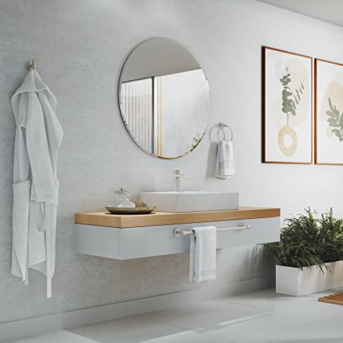 Image of Gatco 4672 Reveal Towel Ring, Satin Nickel | Wall Mount 6.63 inch Dia. Towel Holder Ring