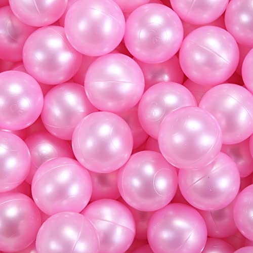 Playmaty Colorful Ball Pit Balls - Plastic Phthalate & Bpa Free Ocean Ball Crush Proof Stress Balls For Toddlers And Kids Playhouse Ball Pool Pit Accessories 70 Pieces (Pearl Pink) #TOP6