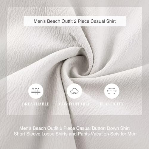 men39s beach outfit 2 piece casual button down shirt short sleeve loose shirts and pants vacation sets for men