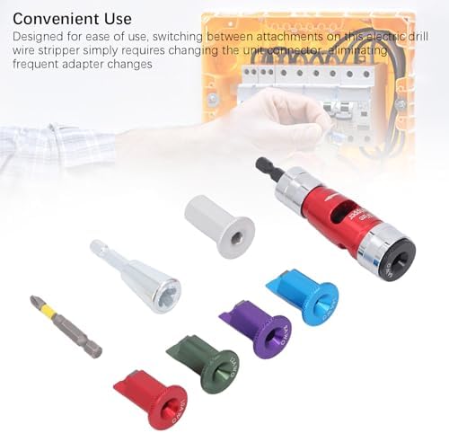 Sonew Electric Drill Wire Stripper Cable Stripping Tool Set for Solid Hard Wires 6 8 10 12 14 AWG
