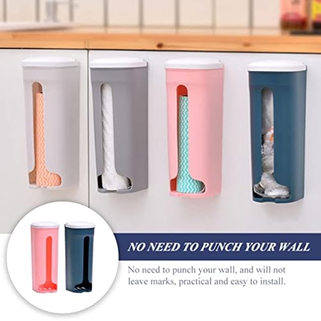 Hemoton 2pcs Grocery Storage Bag Holder Pocket Wall Trash Shopping Bag Holder Dispenser Storage Box Pocket Protector