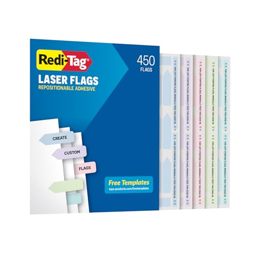 Onglets adhésifs pastel Redi-Tag 1006921 pour repérage rapide laser