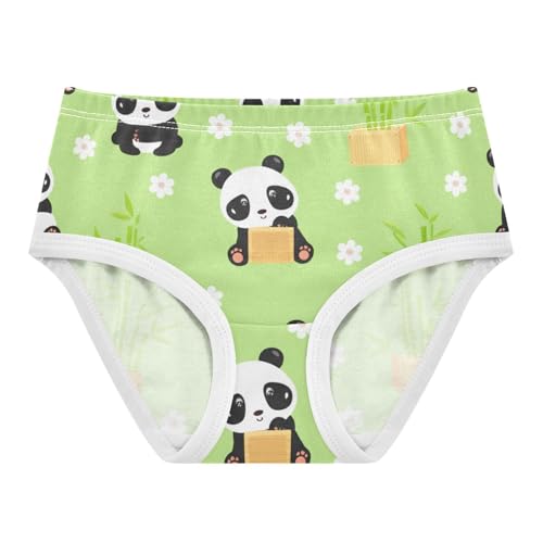 Cute Pandas Green Toddler Underwear Custom 2t Cotton Panties Little Girl Print Briefs Kids Undies