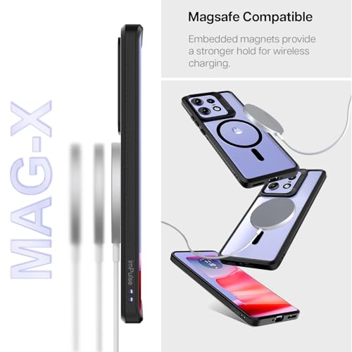 Image of KAPAVER Mag-X Back Cover Case for Motorola Edge 50 Pro (TPU+PC) (Mag-X Black)