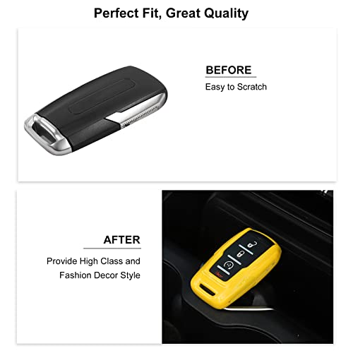 Image of Key Fob Case Cover Key Bag Holder Protection Shell Accessories for Dodge RAM 2018-2026,Yellow