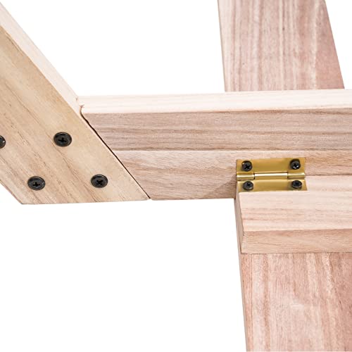 Arco de boda hexagonal de madera de 1,85 m con anclaje firme para césped 5
