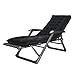 XEWNEG składany leżak ze zdejmowanym zagłówkiem i bawełnianą podkładką pod poduszkę wielopozycyjny regulowany dom balkon leżak przenośny na zewnątrz leżak (kolor: Czarny)