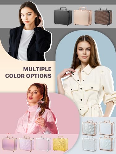 image for Qislee Makeup Box with A Detachable Lighted Mirror, Waterproof Travel 