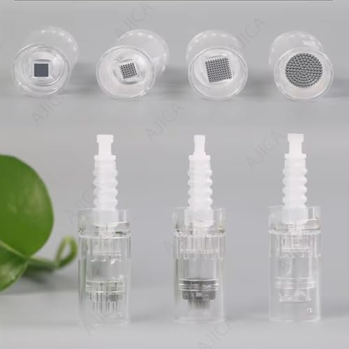 Image of Derma Pen Needles Cartridge 12 Pin | 36 Pin | Nano Needle Cartridge Tip For A1 & A6 Derma Pen Electric Auto Micro Stamp Derma Anti-Aging Pack of 3 (White, 12 Pin)