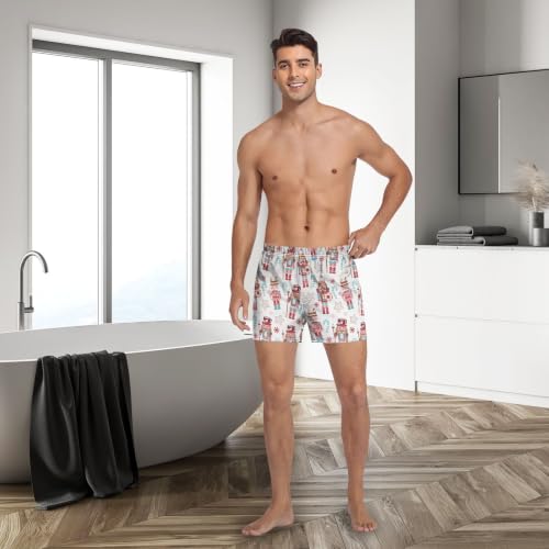 Image of Men's Boxer Shorts Cotton Loose Underwear with Button Fly