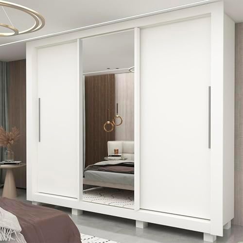 Guarda-roupa Casal 3 Portas 1 Porta Espelhada com Pés Milão Yesca...