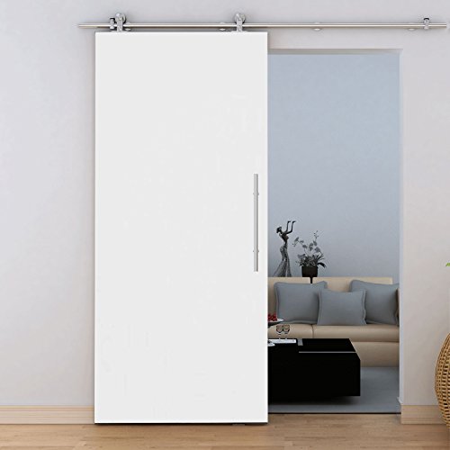 Holz-Schiebetür Komplettset Weiß 900x2065mm Vollspan Holz-Tür, Lauf-Schiene, Schiebetür-Beschlag Soft-Close inova Star