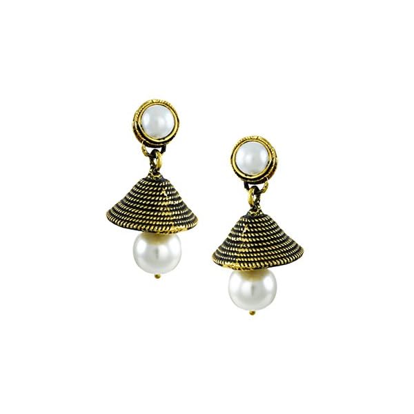 ZAVERI PEARLS Antique Look Designer Necklace Set with Pearl Drop - ZPFK5633 - Image 5