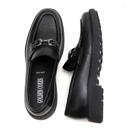 Generic Premium Mens Leather Dress Shoes, Classic Formal Alligator Printed Business Loafer Handmade Buckle Party Wedding Penny Shoes Father's Day Shoe for Men, Black4