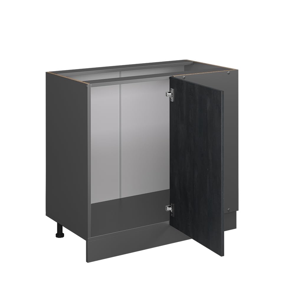 Vicco Armario de Esquina R-Line, Hormigón Negro, 86 cm