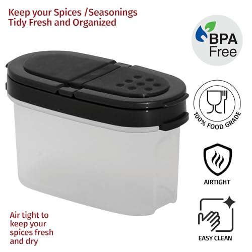 Image of Signoraware Sprinkles N Spice Small Container with Lid (120mlx4 | Set of 4 | Black)