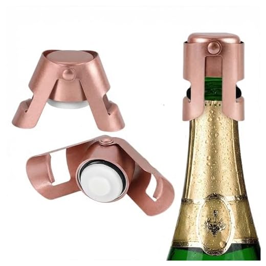 2PCS Champagne Sealer Stopper, 2Pack Stainless Steel Sparkling Wine Bottle Plug Sealer Set with a Short Sealing Plug,Gifts Accessories for Champagne(Light Rose Gold)