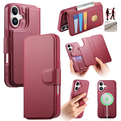 uRsaaviPhone 17 Ή P[X蒠^ 2 in 1  6.3C` [RFIDubLO] OR Jo[P X^h@\ J[h [A Ռz Sʕی Yی Cz17Ή X}zP[X(bh)