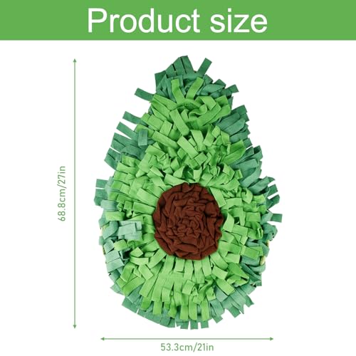 BAIFULAI Schnüffelteppich für Hunde, 68 X 53 cm Avocado Schnüffelmatte, Faltbares Pet Sniffing Mat Trainingsmatte, Anti-Rutsch Haustier Schnüffelteppich, Schnüffeldecke für Haustier Hunde Katzen