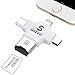 SD Card Reader,Portable Memory Card Readers, Flash Card Readers,Smart Card Readers,Flash Drive 8-in-1 USB C Micro USB OTG Adapter USB 3.0 PC,Android and Computer (White-1)