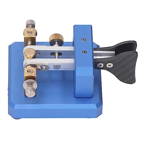 Image of CW Key, Good Workmanship Easy Tapping Automatic Morse Code Key Carbon Fiber Paddles Silver Contact for Training (Blue)