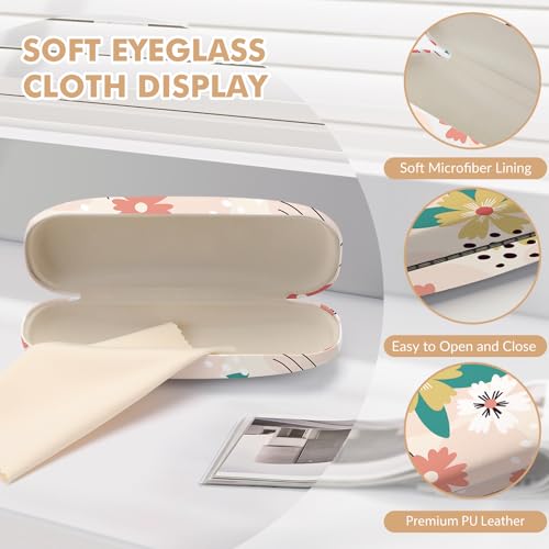 Image of Glasses Case Hard Shell,Portable Protective Eyeglasses Case, Eyeglass Holder Box with Cleaning Cloth,for Women Men