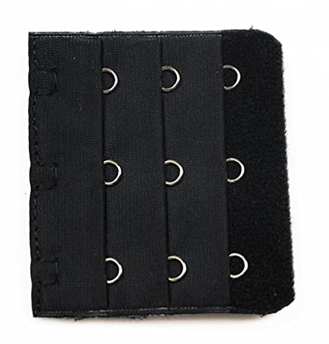 Clip On Bra Extender Plus Size Maternity Black 3 Hooks Strap Plus Size 3-Hook Black Accessory