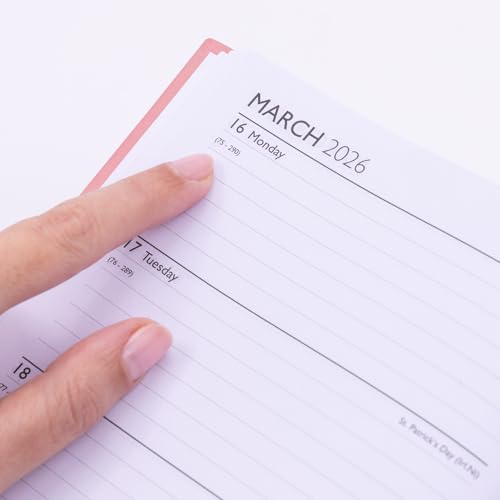 evelay 2026 Dairy A5 Week To View Full Year Fancy Planner Organiser Journal Hardback Cover & Ribbon (Matisse) - Image 4