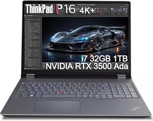 Image of Lenovo ThinkPad P16 Mobile Workstation Laptop (16 inch UHD+ 4K+, NVIDIA RTX 3500 Ada 12GB, Intel Core i7-14700HX, 32GB DDR5, 1TB SSD), Engineer, Designer, Architect, Fingerprint, IR Webcam, Win 11 Pro