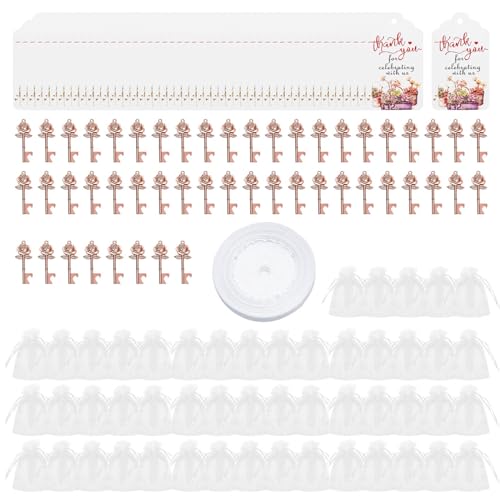 Morain Coffret Cadeau Célébration Mariage 50 Pièces : Ouvre-Bouteille Porte-clés Vintage
