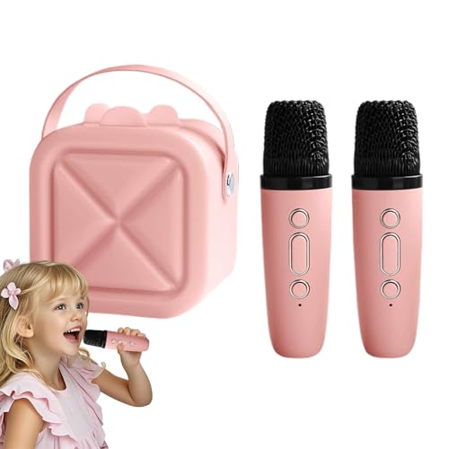 Máquina de Karaoke para niños, Chicas Karaoke máquina - Juguete de máquina de Karaoke inalámbrico con 2 micrófonos | Niños de 3 años y más de Altavoz de Canto portátil para el hogar, Viajes