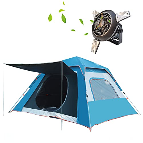 Tienda de campaña de playa para adultos, tienda de campaña automática con ventilador solar plegable USB 2 en 1, toldo para viajes al aire libre, toldo para viajes al aire libre, puede acomodar a 2