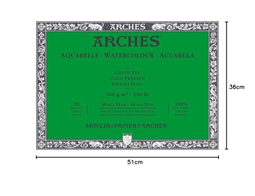 ARCHES Enc Pad 4L 36x51 20H Aquarelle 100% Fine 300g White NAT