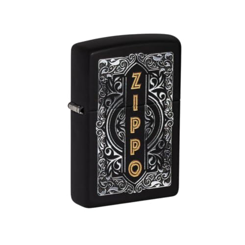 Image of Zippo Matte Black Windproof Pocket Fuel Lighter, Refillable, BIS Certified