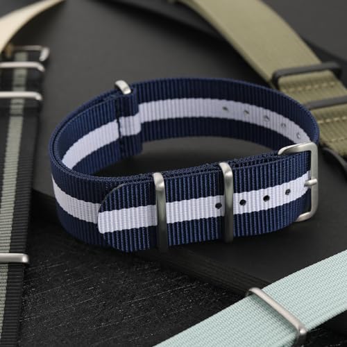 Image of TACTICAL FROG Nylon Watch Band 18mm 19 mm 20mm 22 mm 24 mm, Waterproof Military Watch Straps Replacement for Men Women, With Stainless Steel Buckle