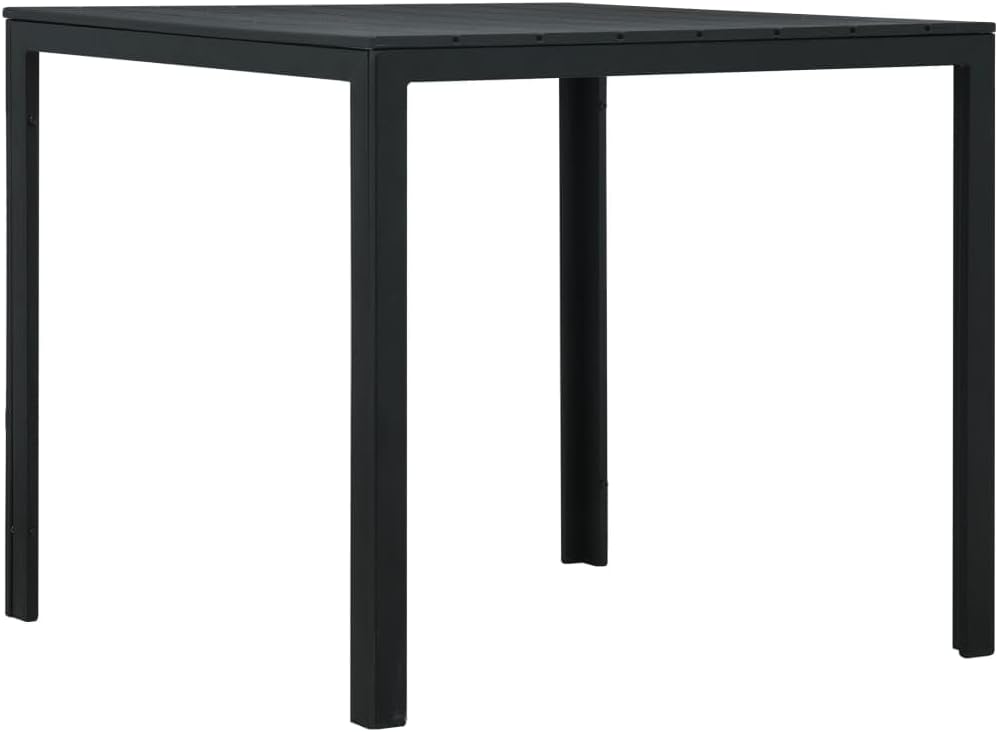 Modern Outdoor Coffee Table with Matte Black Finish - Lightweight Durable Patio Furniture for Garden Balcony Decor, UV Resistant Easy Maintenance Side Table for Social