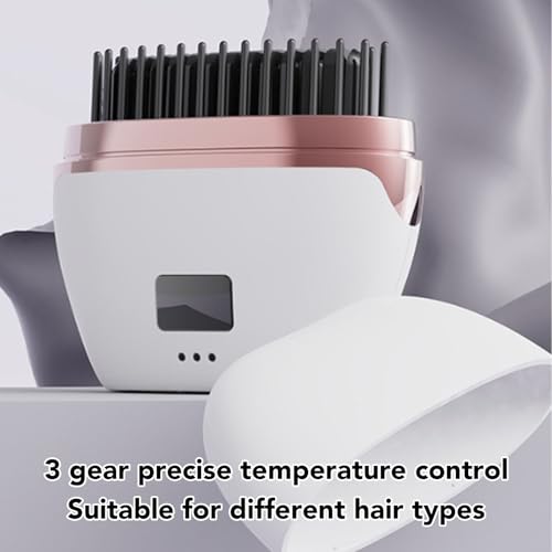 Image of Cordless Hair Straightener Brush, 25W MCH Ceramic Heating Portable Straightening Comb with 3 Temperature Settings, Lightweight for Easy Styling on the Go