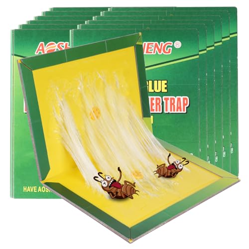 Flintronic 12 Stück Klebefallen, Schädlings Klebepads Falle, zur Schädlingsbekämpfung, für Drinnen/Draußen/Küche/Garten/Haus/Büro