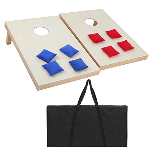ZENY Regulation-Size Portable Cornhole Set - 2 Wooden Boards for Outdoor Yard Games
