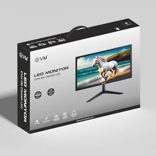 Image of EVM 19 Inch (48.26 Cm) Grand Series LED Monitor | HD+ 1440x900* | HDMI & VGA Ports | 5ms Response Time | Slim Design & Wall Mountable | Black | 1 Year Warranty (EVM-195-Grand-LED)